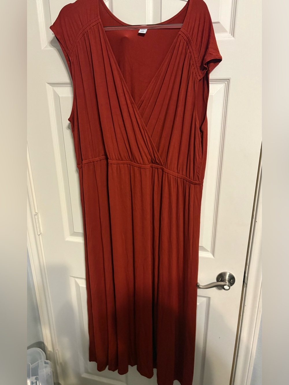 367- old Navy Burnt Orange Wrap-Style Maxi Dress
